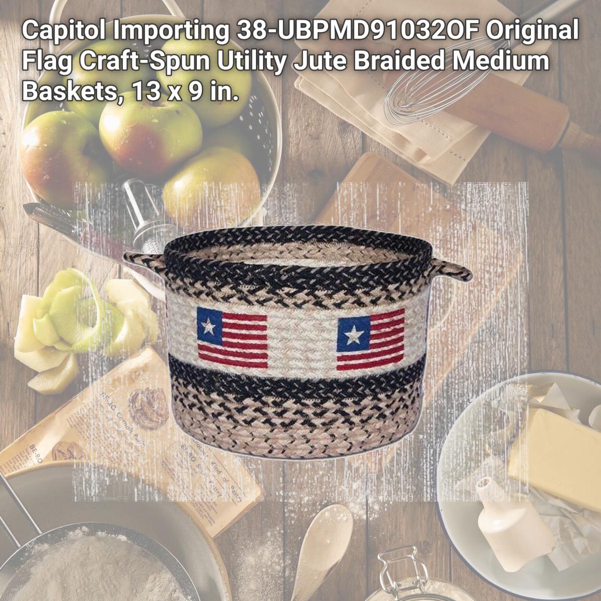 Picture of Capitol Importing 38-UBPMD91032OF Original Flag Craft-Spun Utility Jute Braided Medium Baskets, 13 x 9 in.