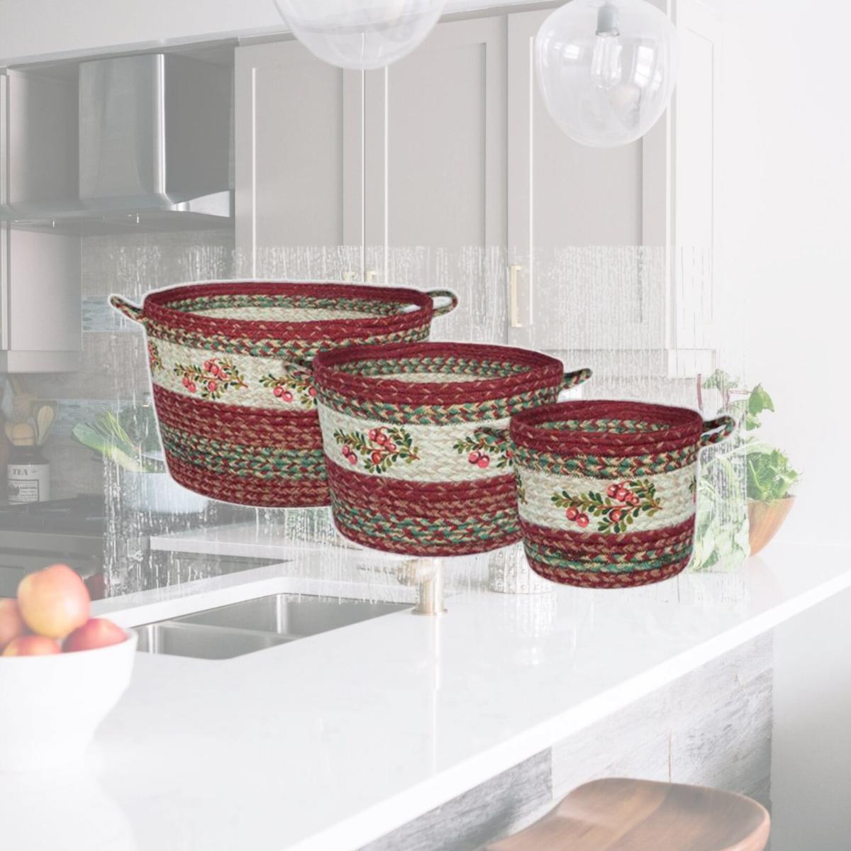 Picture of Capitol Importing 38-UBPSM9390C Cranberry Craft-Spun Utility Jute Braided Small Baskets, 9 x 7 in.