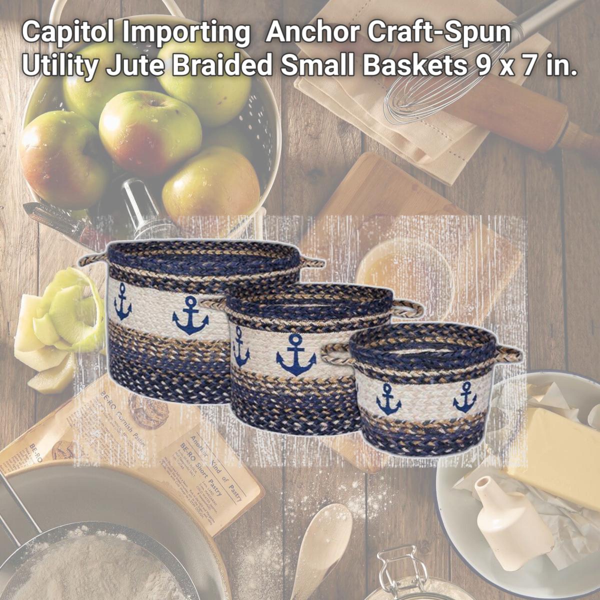 Picture of Capitol Importing 38-UBPSM9525A Anchor Craft-Spun Utility Jute Braided Small Baskets, 9 x 7 in.