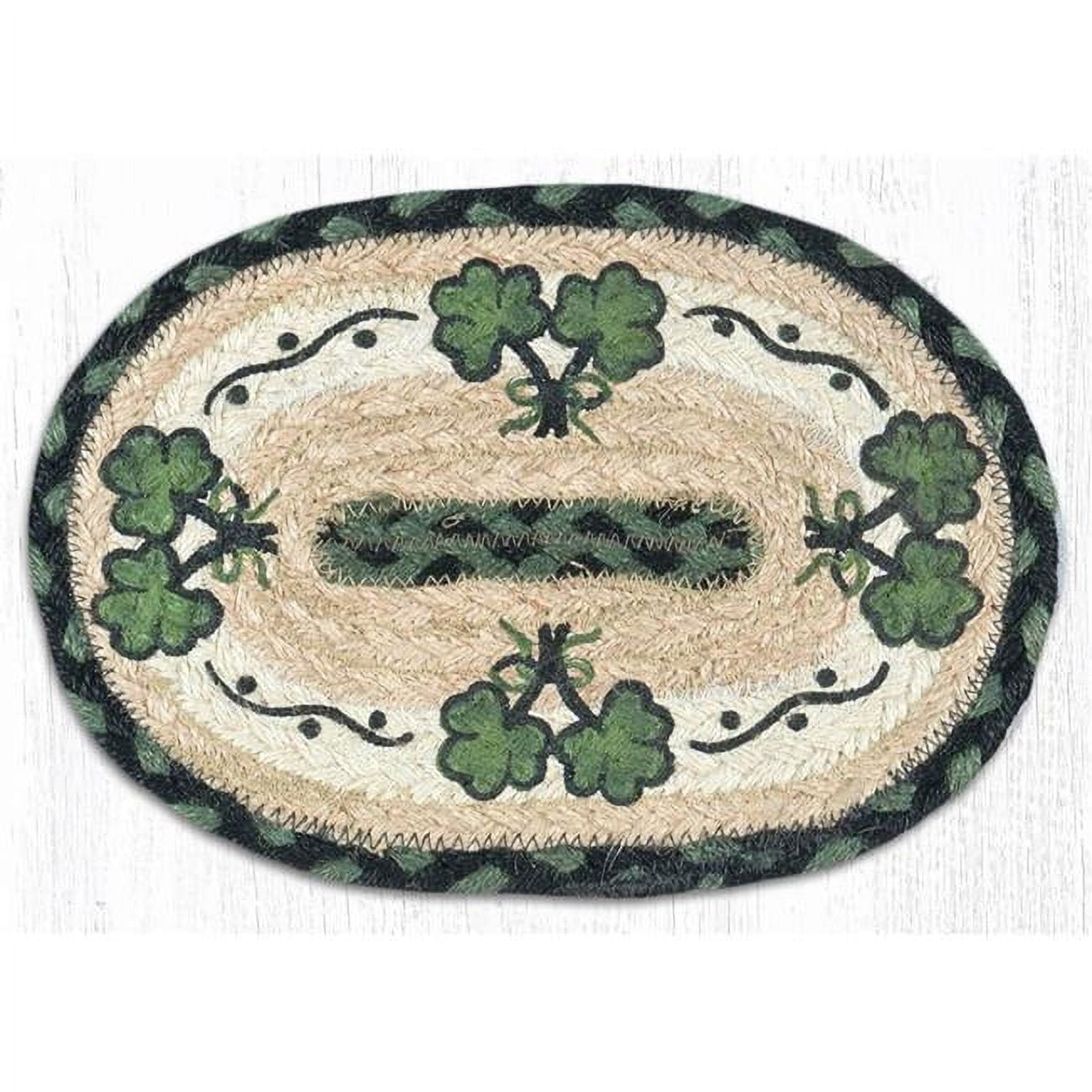 Capitol Importing 01-116s 7.5 X 11 In. Jute Oval Shamrock Printed Swatch