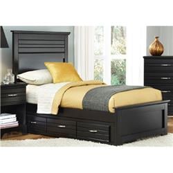 Works 507840 54 X 59 X 3 In. 4 By 6 Wood Panel With Headboard, Full Size - Black
