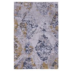 Caricia Home Ch-07-04-100218-v01-4x6 Perrie Low Pile Non Slip Area Rug, Grey, Yellow & Blue - 4 X 6 Ft.