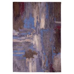 Caricia Home Ch-07-28-100429-v01-5x8 Quincy Low Pile Non Slip Area Rug, Moka, Blue & Beige - 5 X 8 Ft.