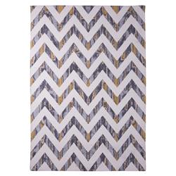 Caricia Home Ch-07-28-100433-v01-5x8 Russell Low Pile Non Slip Area Rug, Ivory, Grey & Yellow - 5 X 8 Ft.