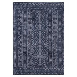 Caricia Home Ch-07-10-100227-v02-5x7 Aria Low Pile Non Slip Area Rug, Blue & Beige - 5 X 7 Ft.