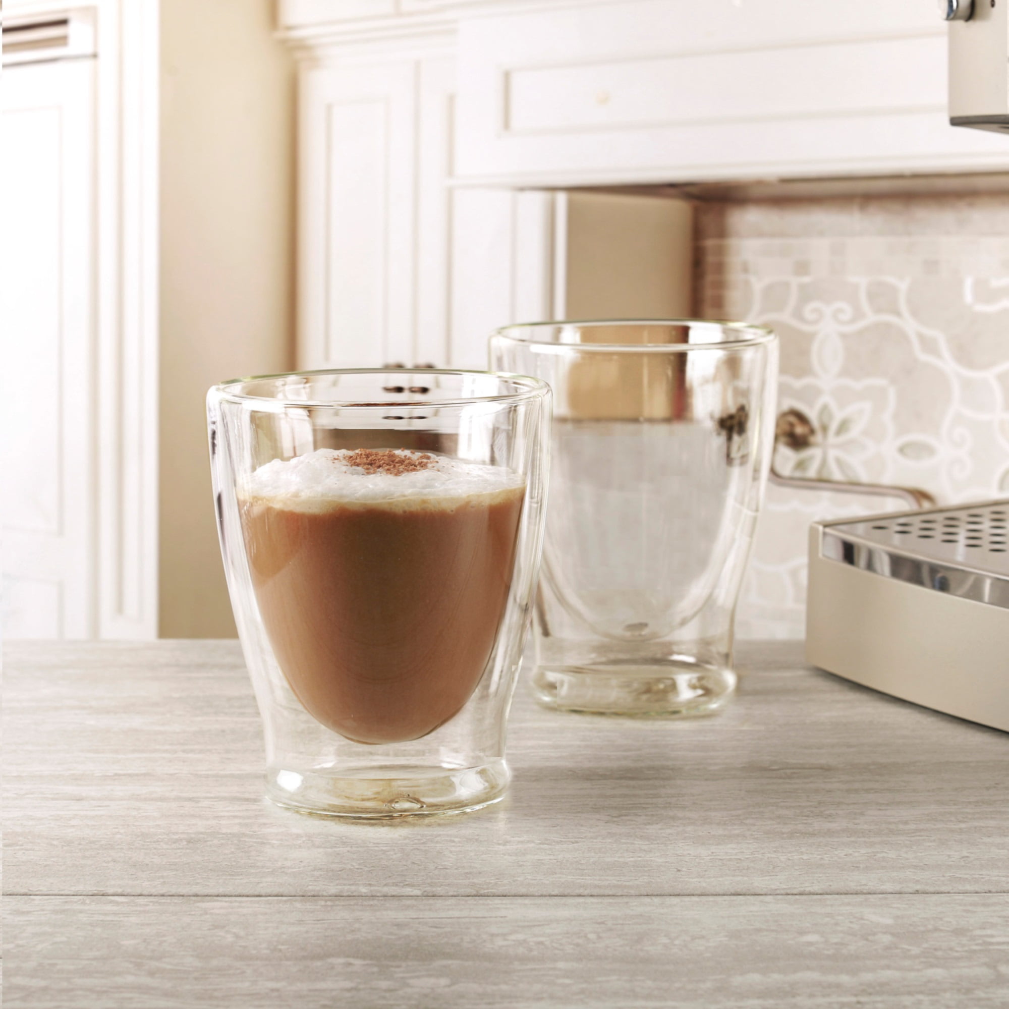 92053 10.4 Oz Thermax Double Wall Insulated Glass Latte Cups - Set Of 2