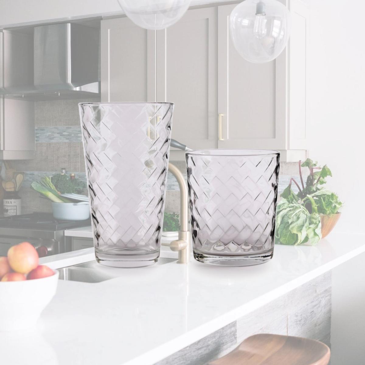Picture of Circleware 40128-AM Chevron Entertaining Beverage Glass Set, Clear - 12 Piece