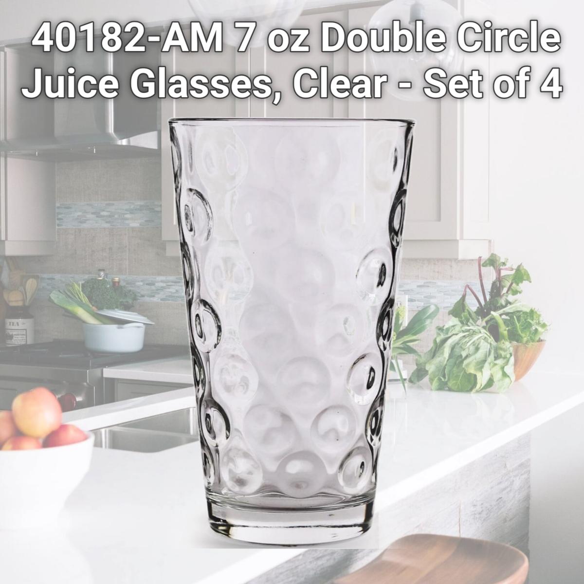 Picture of Circleware 40182-AM 7 oz Double Circle Juice Glasses, Clear - Set of 4