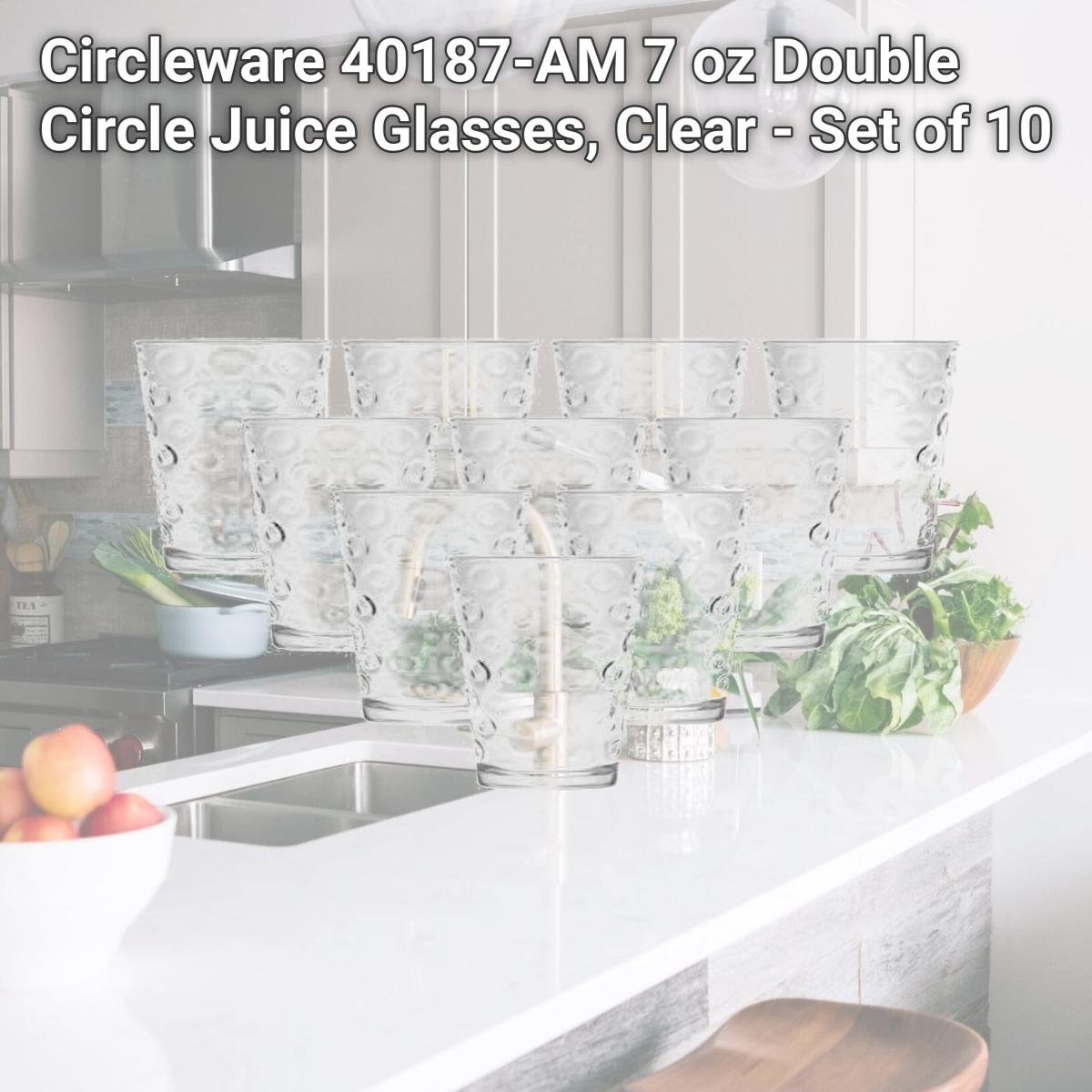 Picture of Circleware 40187-AM 7 oz Double Circle Juice Glasses, Clear - Set of 10