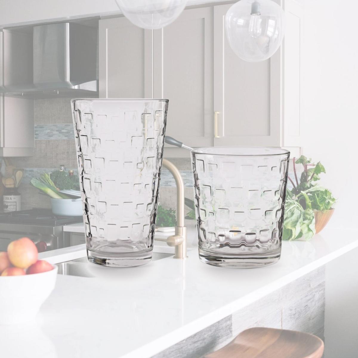 Picture of Circleware 40209-AM Blocks Entertaining Glassware Set, Clear - 16 Piece
