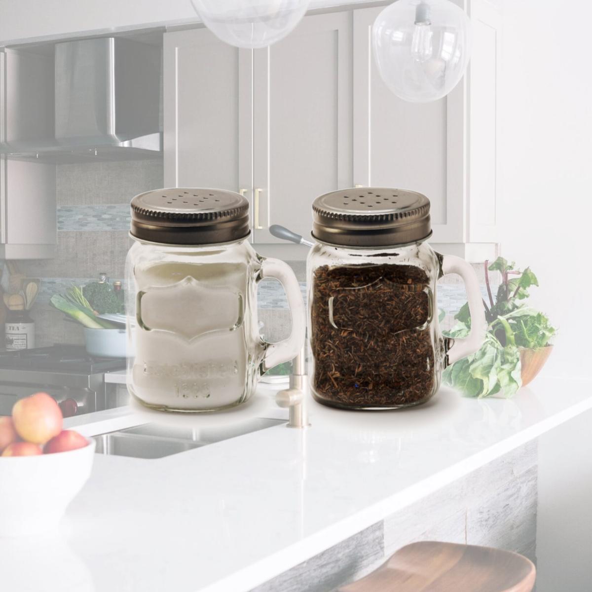 Picture of Circleware 66734/AM Circleware Yorkshire Set of 2 - 5 oz. Mason Jar Salt and Pepper shakers