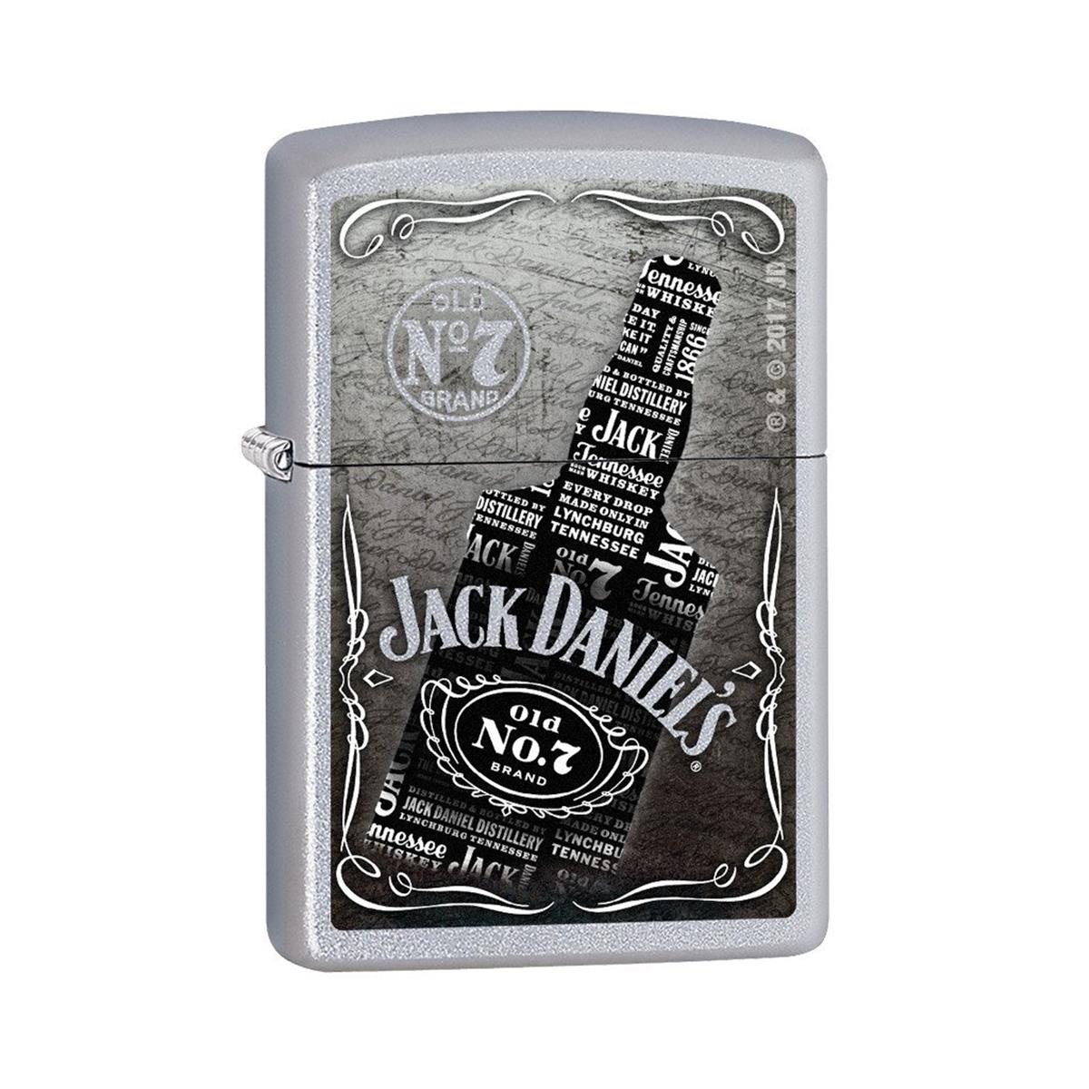 29285 Jack Daniels Whiskey Bottle Satin Chrome Lighter
