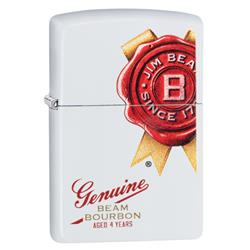 29780 Jim Beam White Matte Pocket Lighter