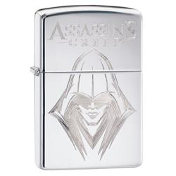 29786 Assassins Creed High Polish Chrome Auto Engrave Pocket Lighter