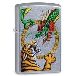 29837 Chinese Dragon Street Chrome Pocket Lighter