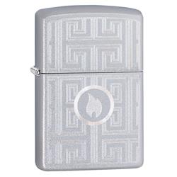 29857 Labyrinth Auto Engrave Satin Chrome Pocket Lighter