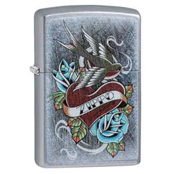 29874 Vintage Tattoo Zippo Street Chrome Pocket Lighter
