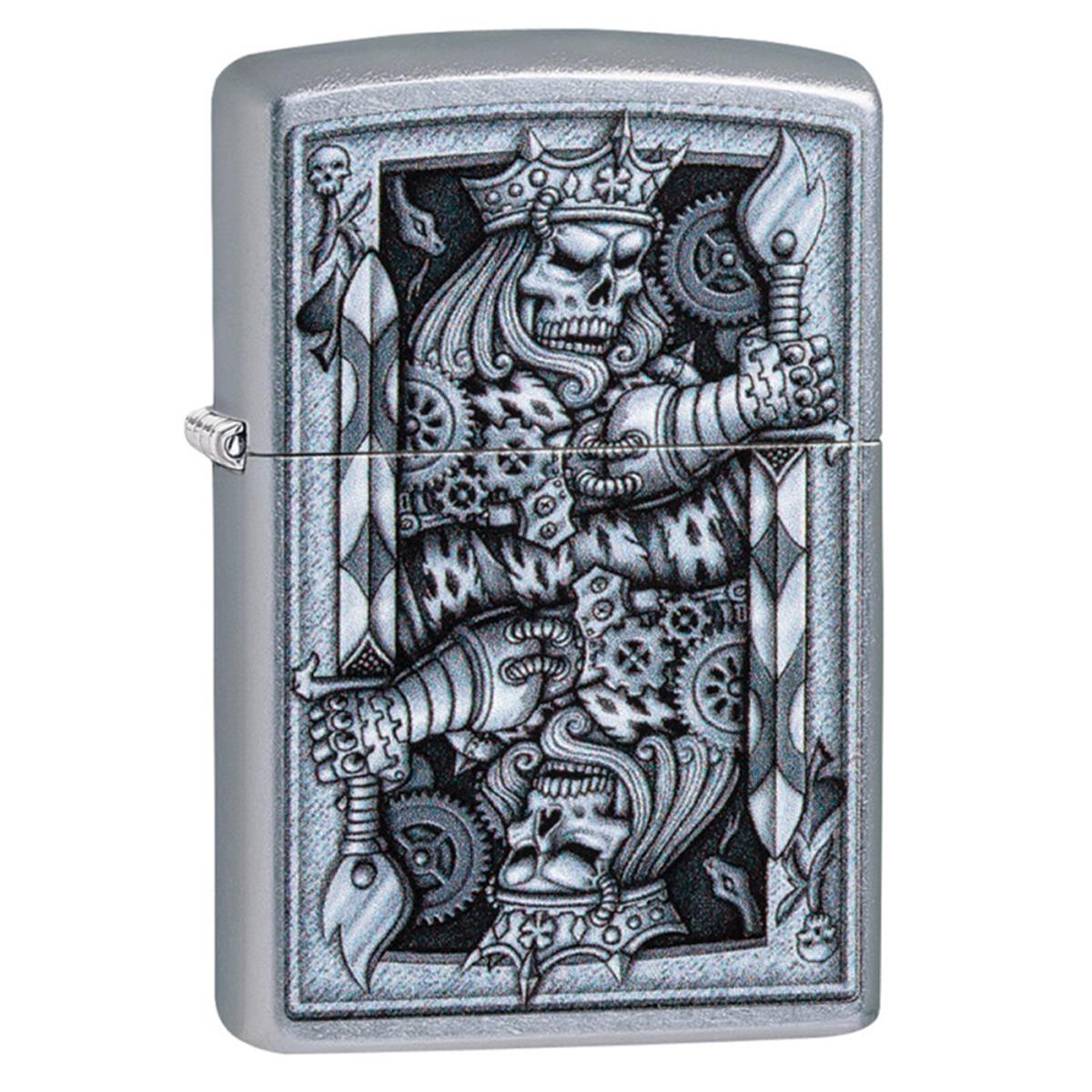 29877 Steampunk King Spade Street Chrome Pocket Lighter