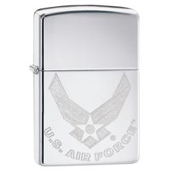 29887 Us Air Force High Polish Chrome Double Lustre Pocket Lighter