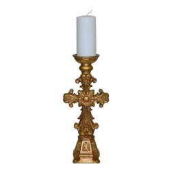 34306bar Cross Candle Stick, Baroque