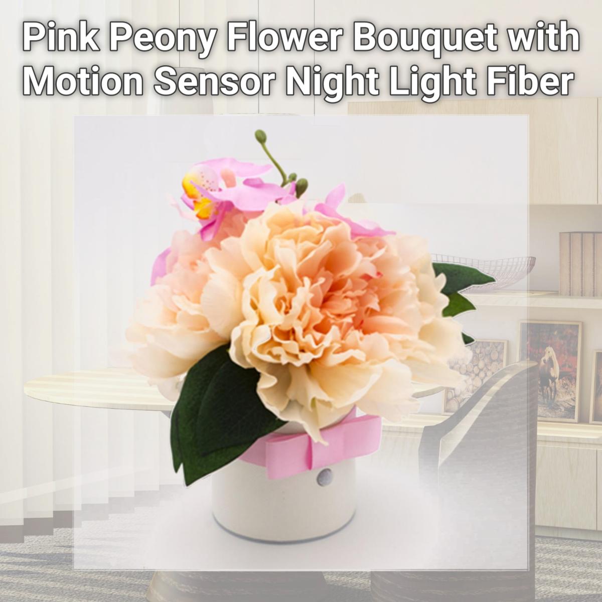 Picture of Cirago International NLFLWPNK Pink Peony Flower Bouquet with Motion Sensor Night Light, Fiber