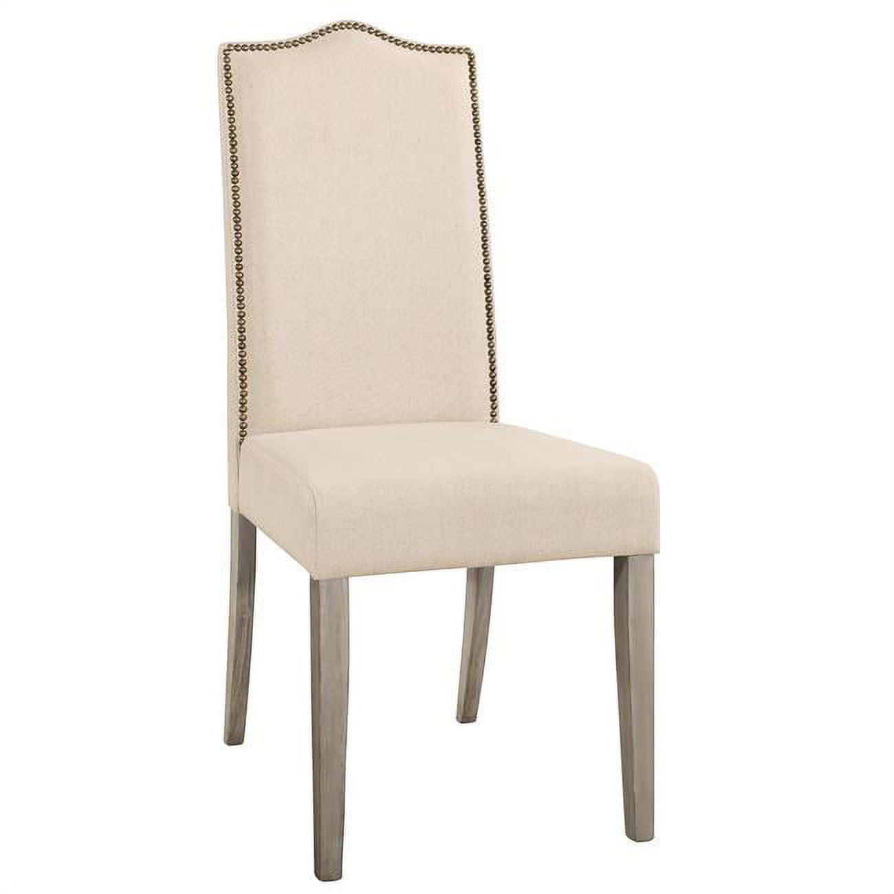 1817-wgln Romero Parson Chair - Weathered Gray With Linen - 22.5 X 41.5 X 18.5 In.