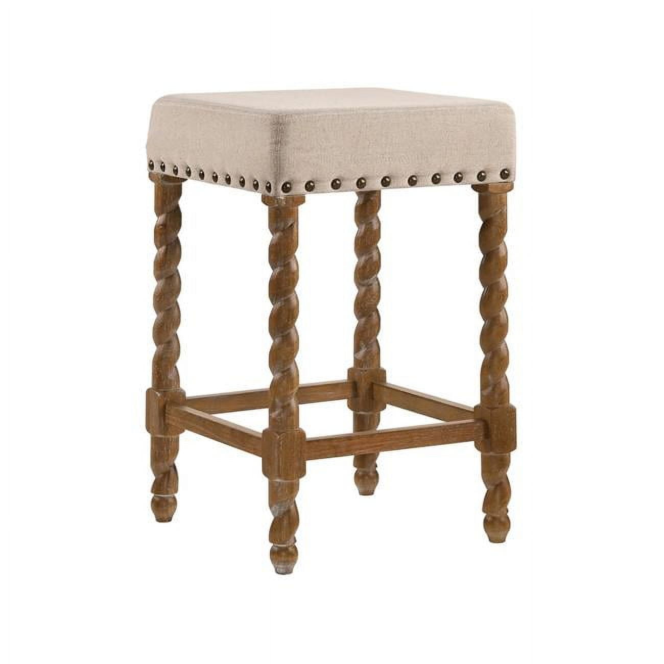3663-noln 24 In. Remick Counter Stool, Natural Oak & Linen