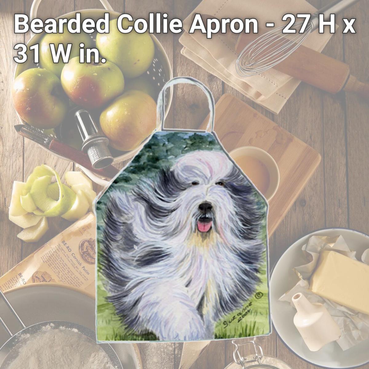 Picture of Carolines Treasures SS8037APRON Bearded Collie Apron - 27 H x 31 W in.