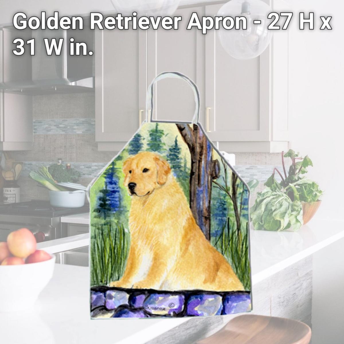 Picture of Carolines Treasures SS8111APRON Golden Retriever Apron - 27 H x 31 W in.