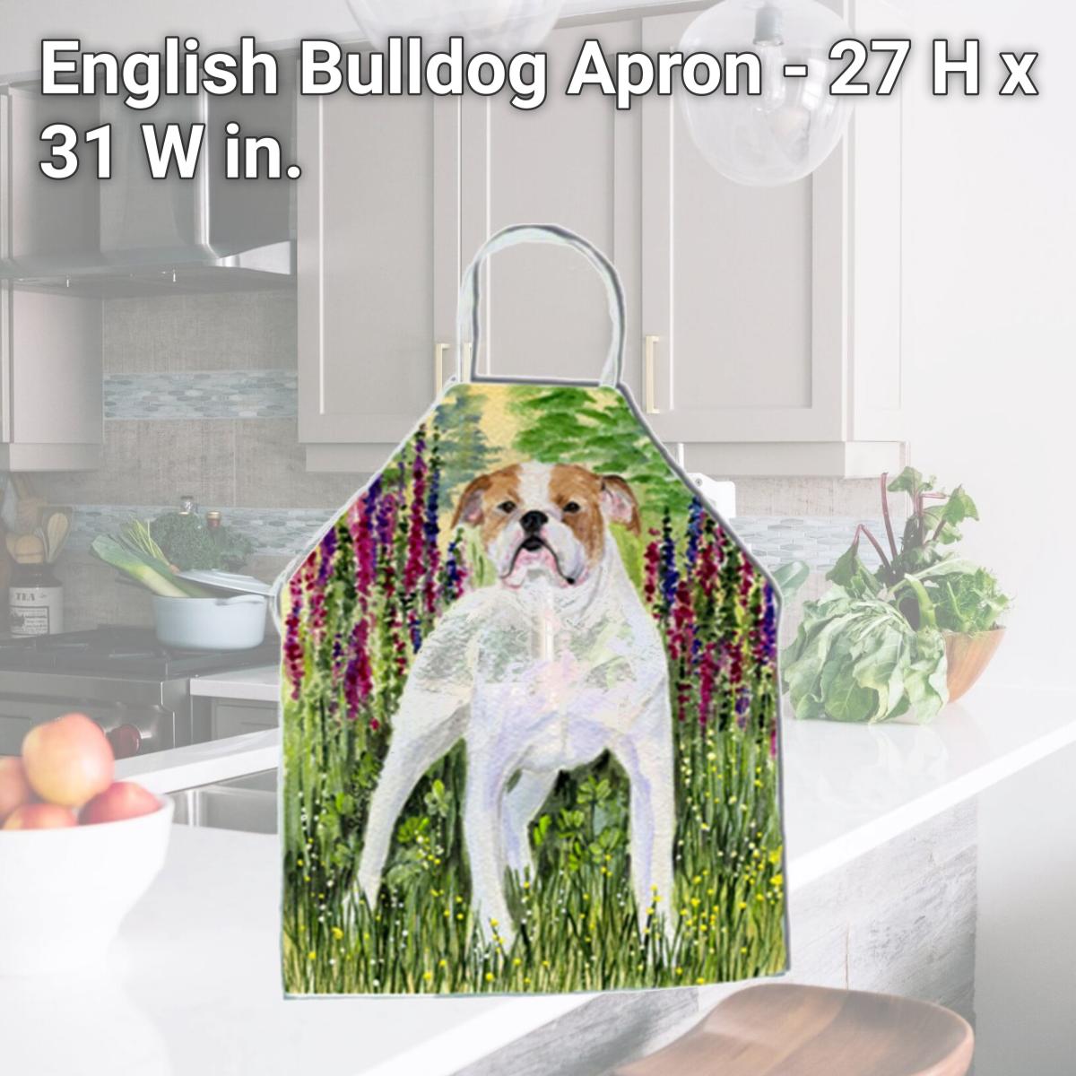 Picture of Carolines Treasures SS8156APRON English Bulldog Apron - 27 H x 31 W in.