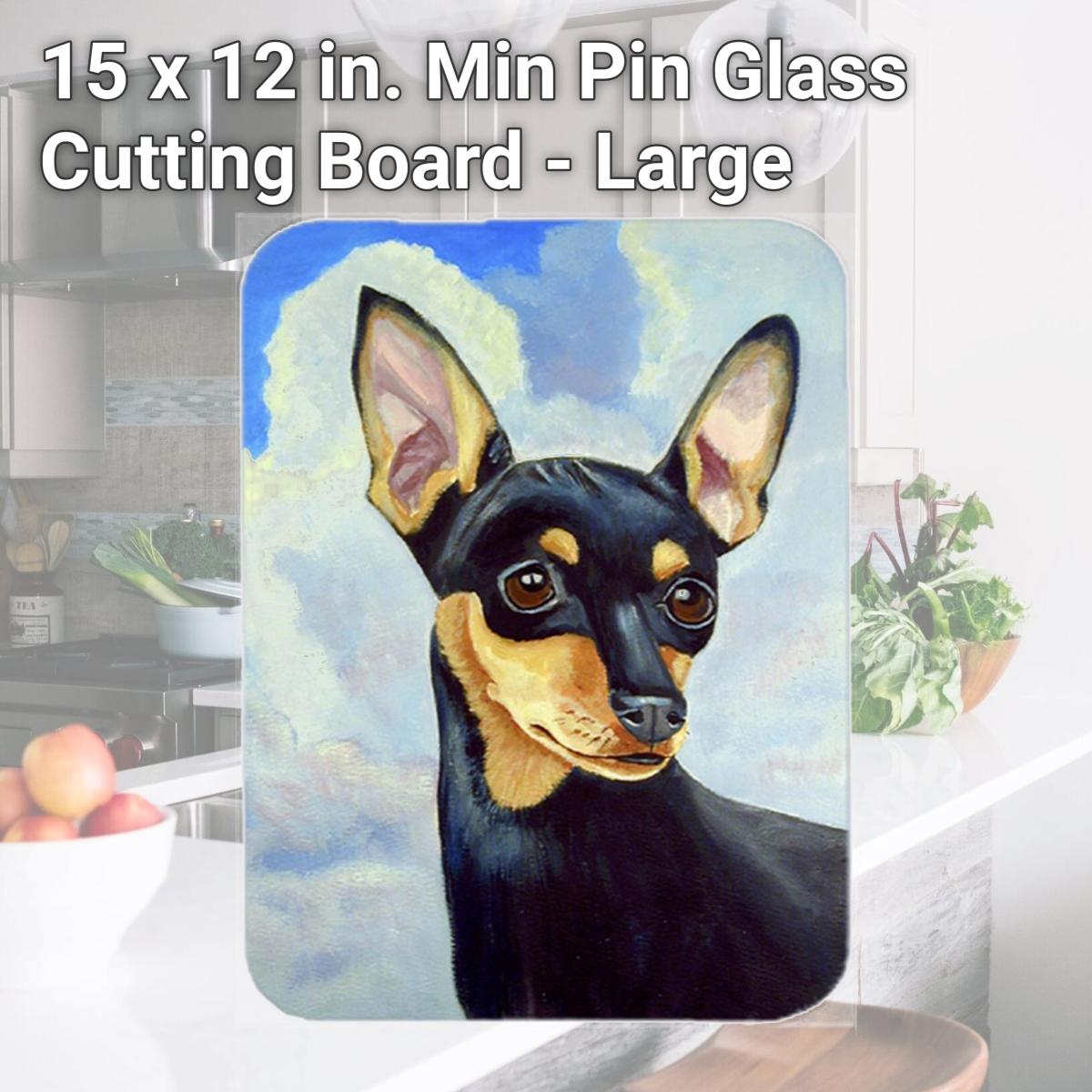 Picture of Carolines Treasures 7073LCB 15 x 12 in. Min Pin Glass Cutting Board - Large