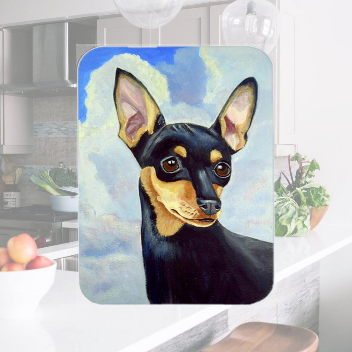 Picture of Carolines Treasures 7073LCB 15 x 12 in. Min Pin Glass Cutting Board - Large