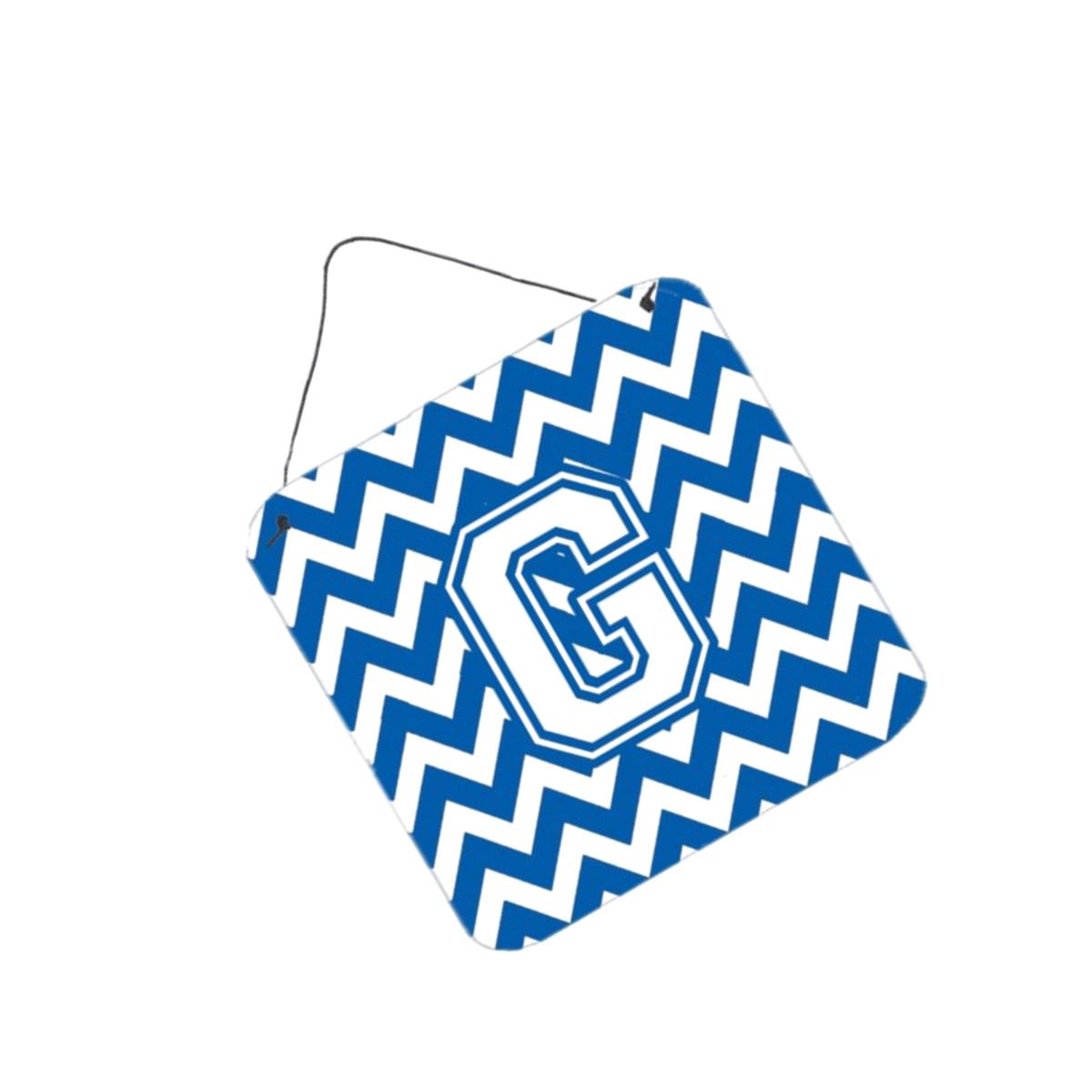 Picture of Carolines Treasures CJ1045-GDS66 Letter G Chevron Blue & White Wall or Door Hanging Prints, 6 x 0.02 x 6 in.