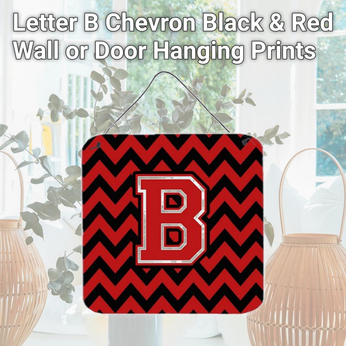 Picture of Carolines Treasures CJ1047-BDS66 Letter B Chevron Black & Red Wall or Door Hanging Prints