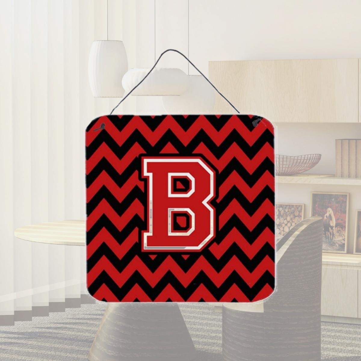 Picture of Carolines Treasures CJ1047-BDS66 Letter B Chevron Black & Red Wall or Door Hanging Prints