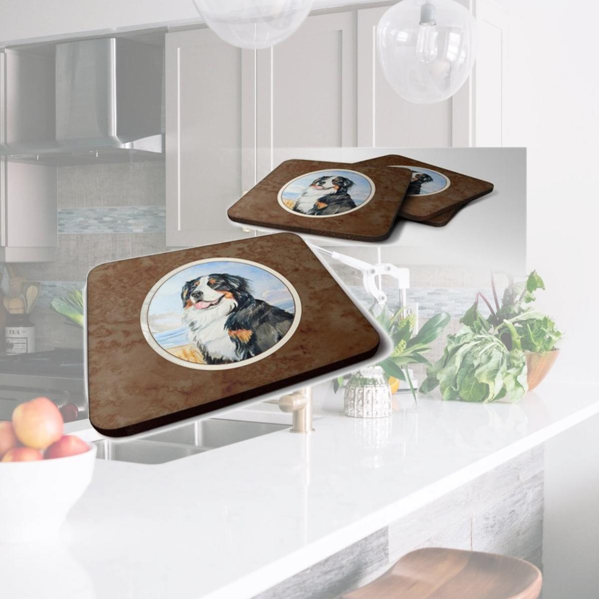 Picture of Carolines Treasures 7012FC Mommas Love Bernese Mountain Dog Foam Coaster, Set of 4