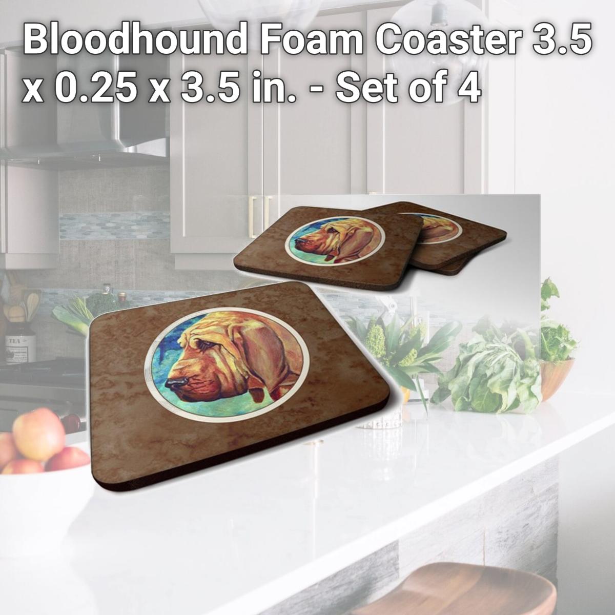 Picture of Carolines Treasures 7013FC Bloodhound Foam Coaster, 3.5 x 0.25 x 3.5 in. - Set of 4