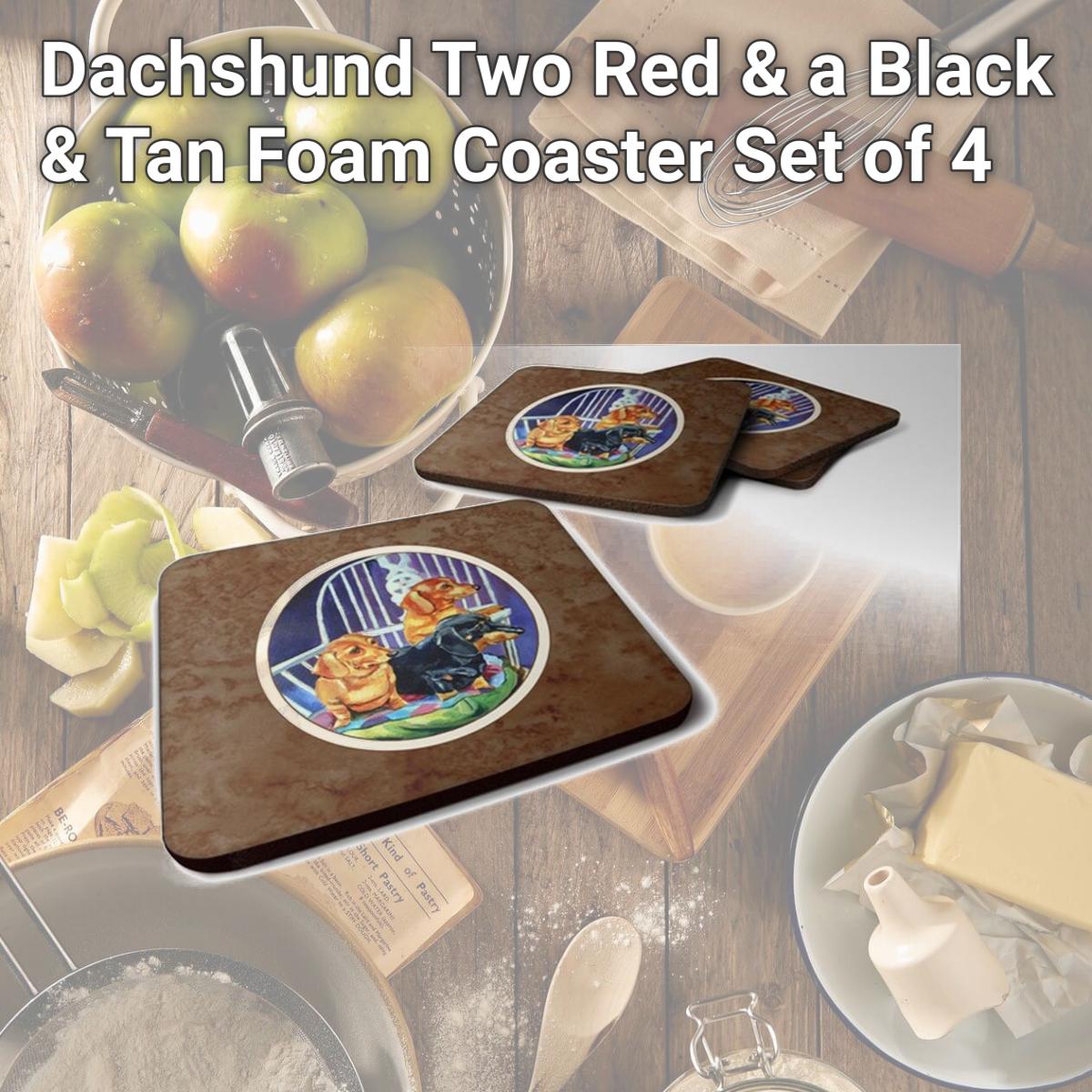 Picture of Carolines Treasures 7025FC Dachshund Two Red & a Black & Tan Foam Coaster, Set of 4