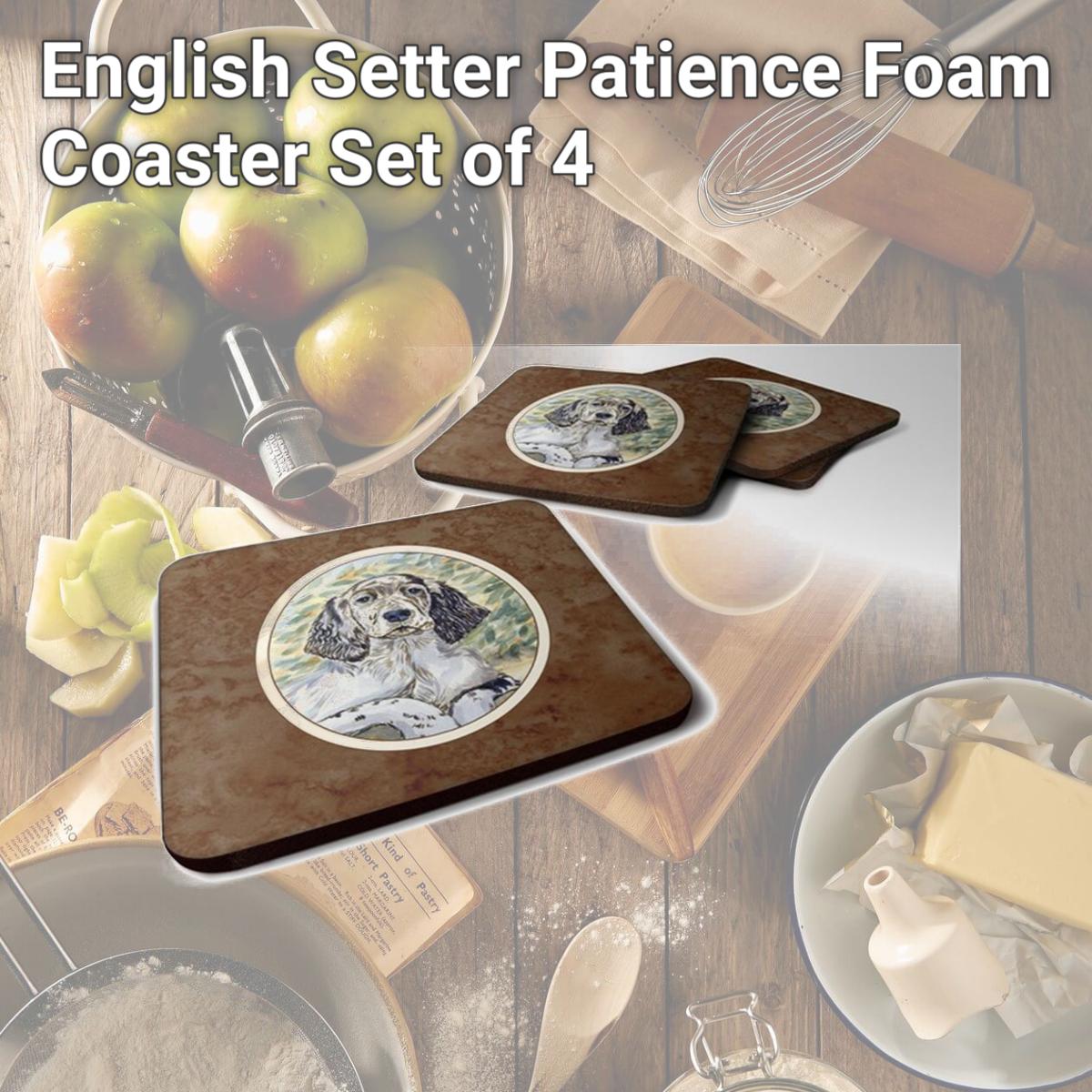 Picture of Carolines Treasures 7065FC English Setter Patience Foam Coaster, Set of 4