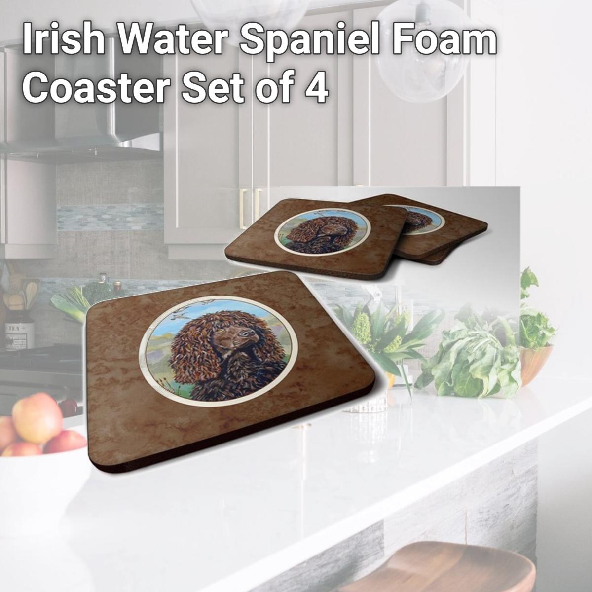 Picture of Carolines Treasures 7089FC Irish Water Spaniel Foam Coaster, Set of 4