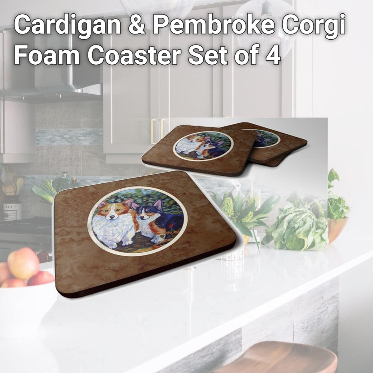 Picture of Carolines Treasures 7094FC Cardigan & Pembroke Corgi Foam Coaster, Set of 4