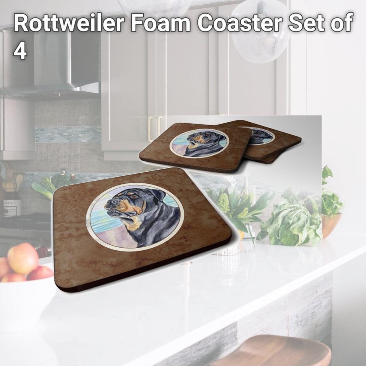 Picture of Carolines Treasures 7107FC Rottweiler Foam Coaster, Set of 4