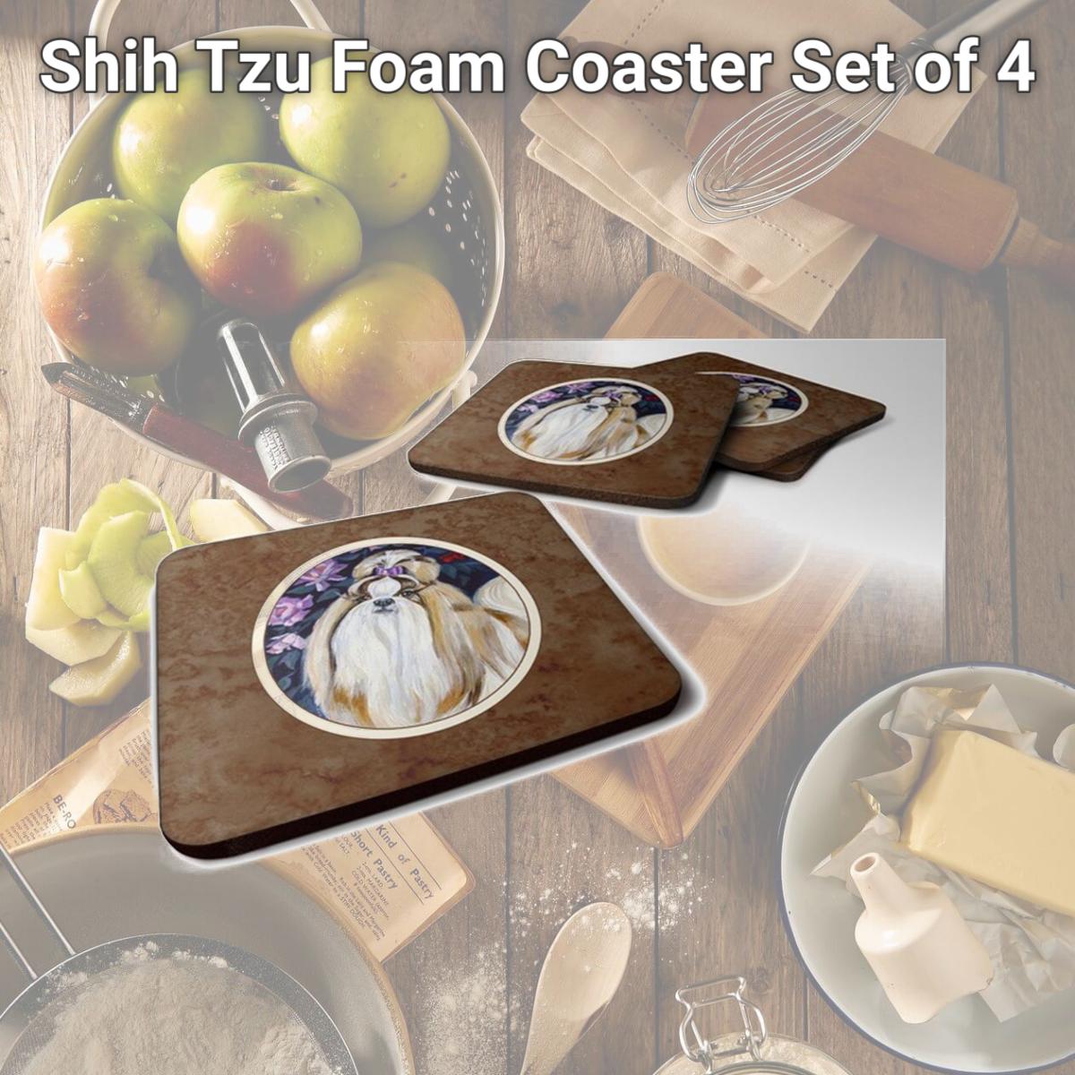 Picture of Carolines Treasures 7180FC Shih Tzu Foam Coaster, Set of 4