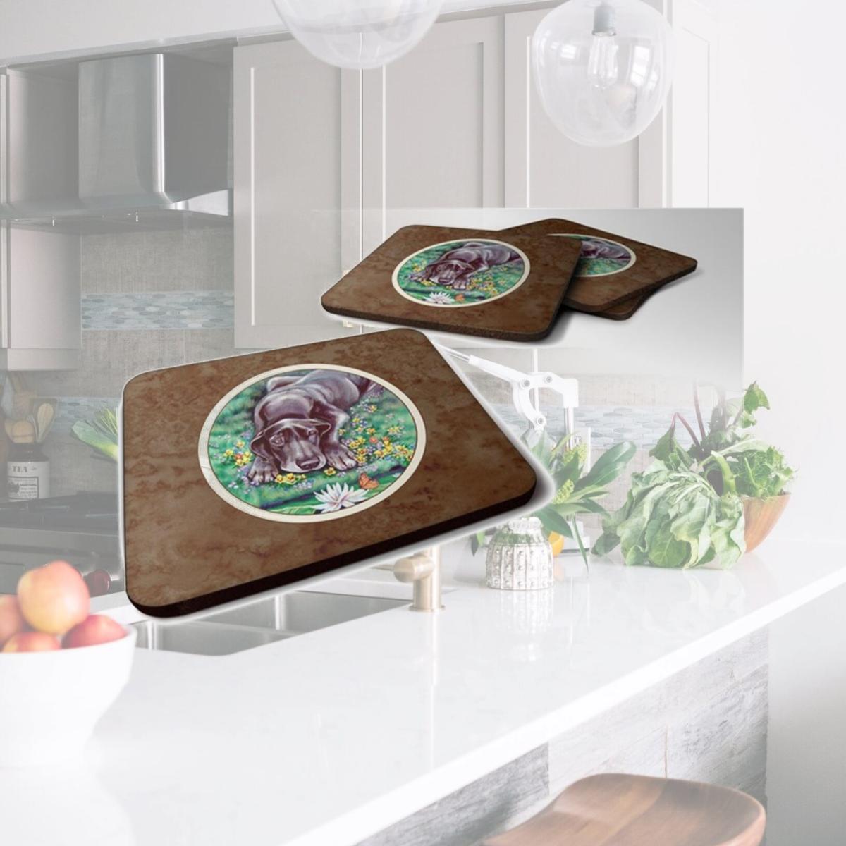 Picture of Carolines Treasures 7235FC Blue Great Dane Foam Coaster, Set of 4