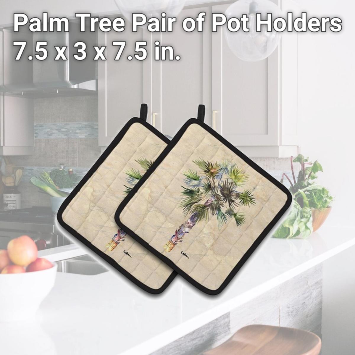 Picture of Carolines Treasures 8481PTHD Palm Tree Pair of Pot Holders, 7.5 x 3 x 7.5 in.