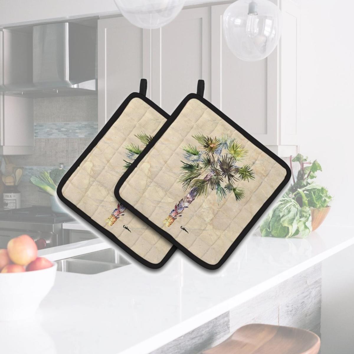 Picture of Carolines Treasures 8481PTHD Palm Tree Pair of Pot Holders, 7.5 x 3 x 7.5 in.