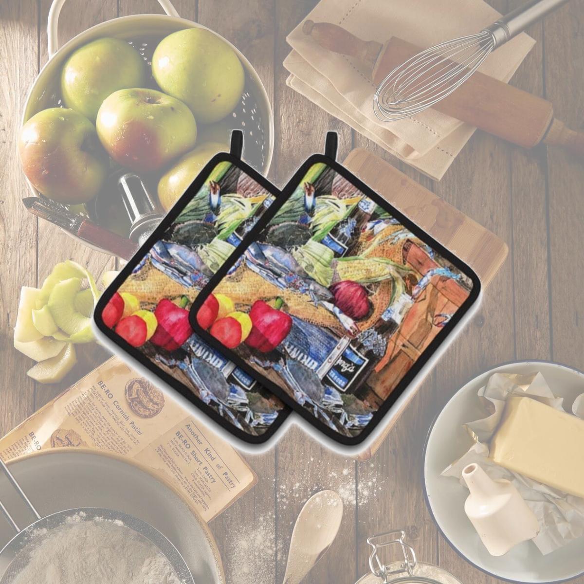 Picture of Carolines Treasures 8538PTHD Barqs & Crabs Pair of Pot Holders, 7.5 x 3 x 7.5 in.