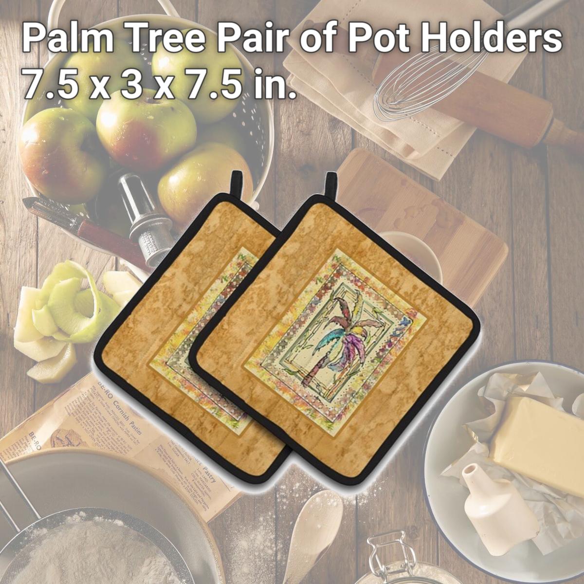 Picture of Carolines Treasures 8614PTHD Palm Tree Pair of Pot Holders, 7.5 x 3 x 7.5 in.