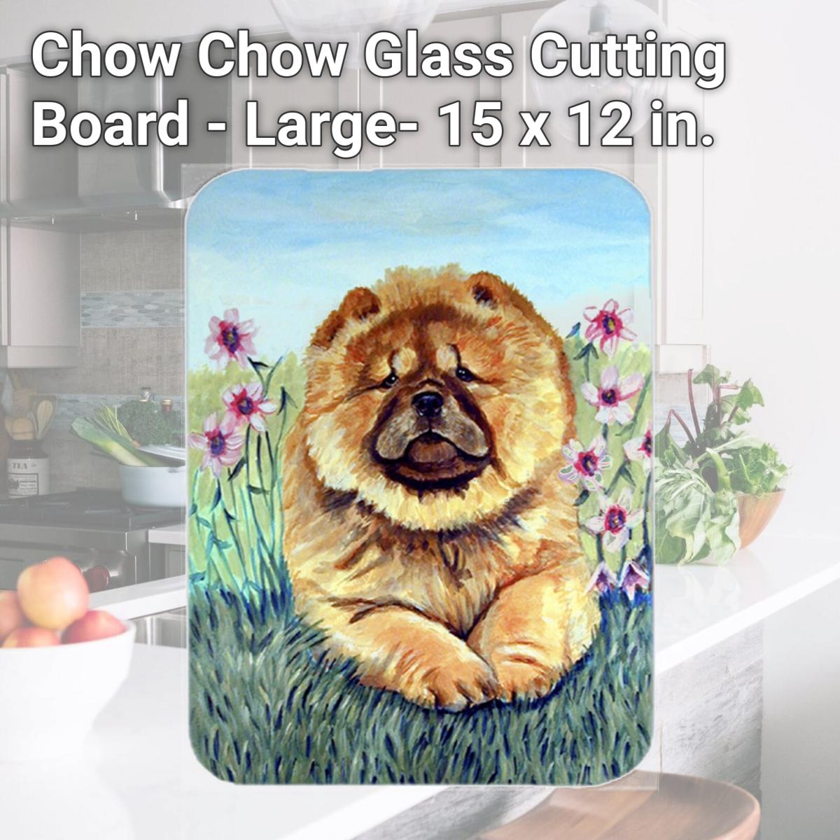 Picture of Carolines Treasures 7020LCB Chow Chow Glass Cutting Board - Large- 15 x 12 in.