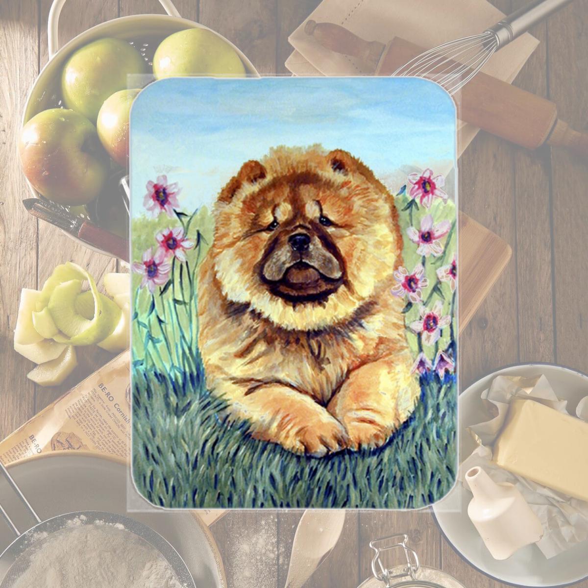 Picture of Carolines Treasures 7020LCB Chow Chow Glass Cutting Board - Large- 15 x 12 in.